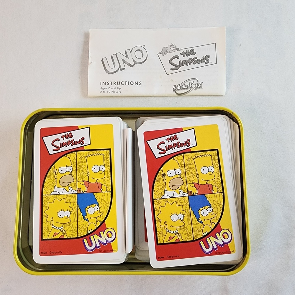 Vintage The Simpsons 2001 UNO Card Game Special Edition in Deluxe Collector Tin - Picture 7 of 8